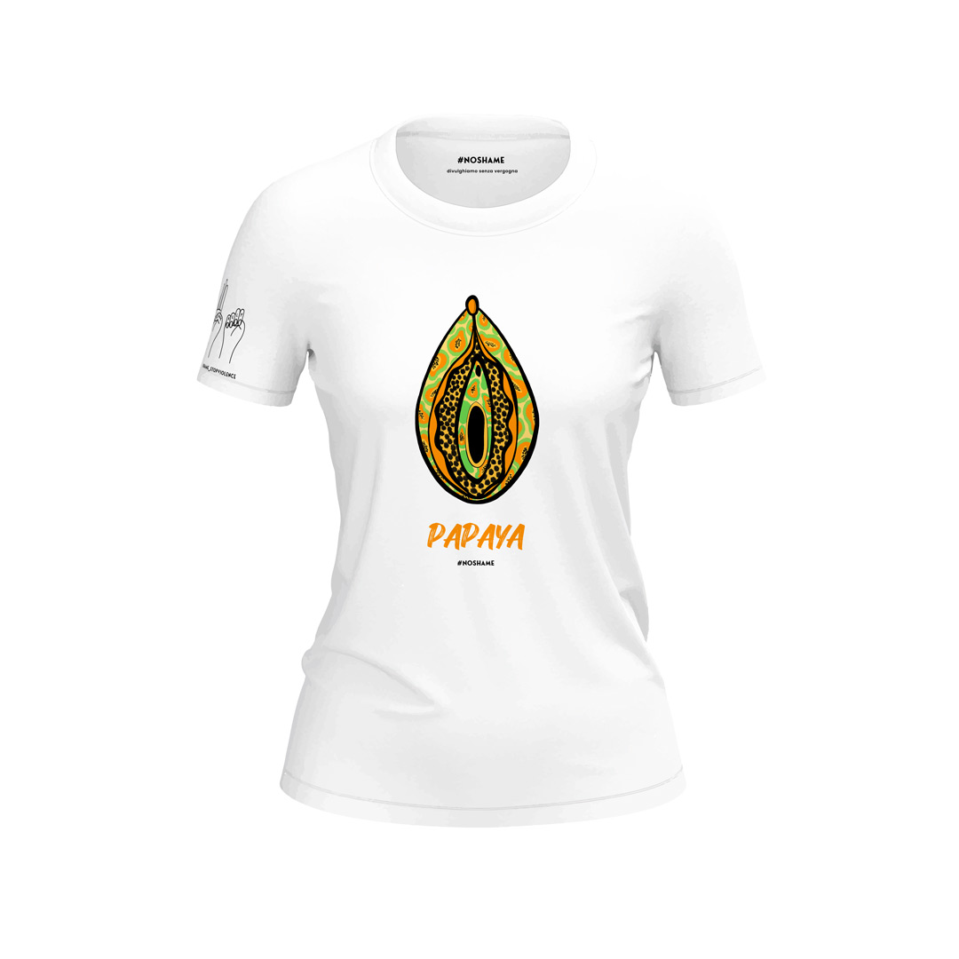 T-shirt Papaya bianca da donna